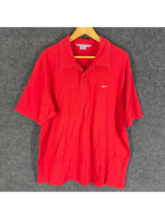 Nike Other - Nike Polo Shirt Men XL Red Button Up Collared Short Sleeve Cotton Regular Fit